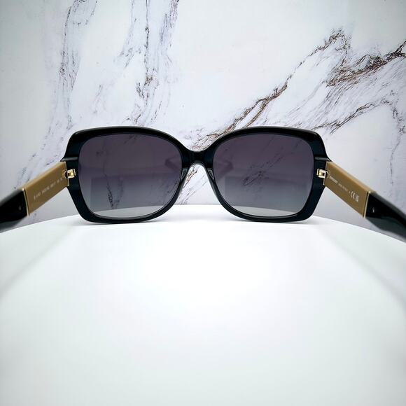 New Burberry Sunglasses Black Square Frames Checkered Arms Gradient BURBERRY - Picture 16 of 16